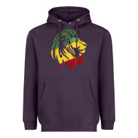 Plum Lion of Judah Reggae, Rasta, Ethiopia Jamaican Roots Heavyweight Hoodie - ArtChic