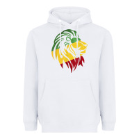 White Lion of Judah Reggae, Rasta, Ethiopia Jamaican Roots Heavyweight Hoodie - ArtChic