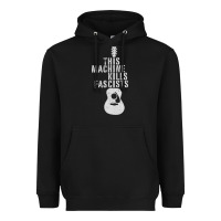 Black This Machine Kills Fascists Heavyweight Hoodie - ArtChic