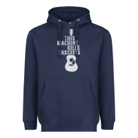 Navy This Machine Kills Fascists Heavyweight Hoodie - ArtChic