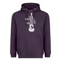 Plum This Machine Kills Fascists Heavyweight Hoodie - ArtChic