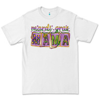 White Mardi Gras Mama with Beads Premium Tee - HowdyJamesFarm