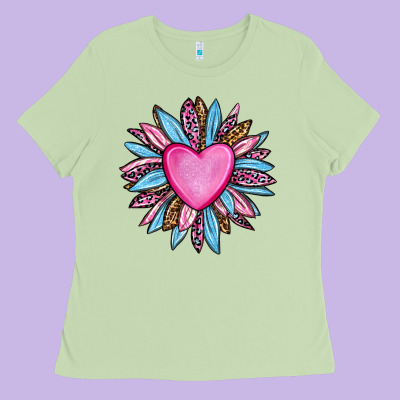 Valentine's Day Sunflower Olivia Ladies Tee Designed By Oliviacreatesart