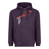 Plum banksy headshot butterfly Heavyweight Hoodie - ArtChic