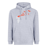 Heather Grey banksy headshot butterfly Heavyweight Hoodie - ArtChic