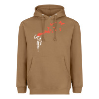 Toasted Coconut banksy headshot butterfly Heavyweight Hoodie - ArtChic