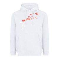 White banksy headshot butterfly Heavyweight Hoodie - ArtChic