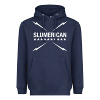 Navy slumerican Heavyweight Hoodie - ArtChic