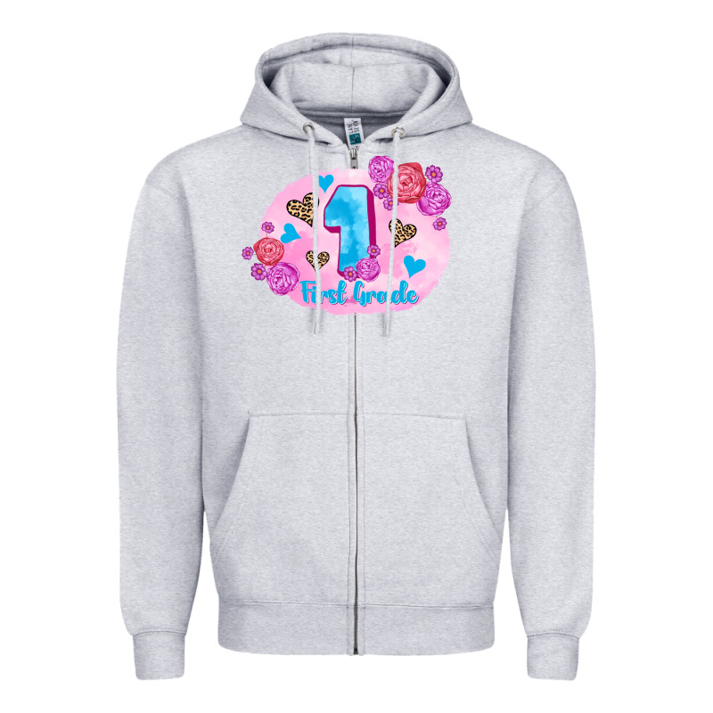 Back To School Flowers First Grade 3200x2400 Zipper Hoodie by AdoDesignShop | Teevron