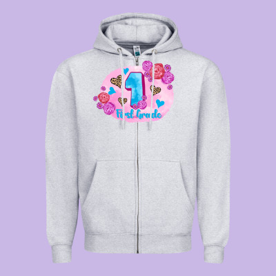 Back To School Flowers First Grade 3200x2400 Zipper Hoodie Designed By Adodesignshop