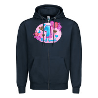 Navy back to school flowers first grade 3200x2400 Zipper Hoodie - AdoDesignShop