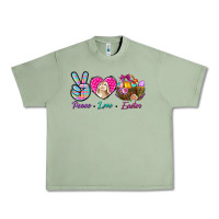 Oil Green Peace Love Easter Urban Heavy Tee - BundleAndBundleShop