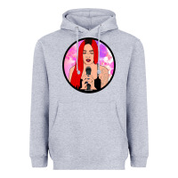 Heather Grey red hair girl singing Heavyweight Hoodie - ArtChic