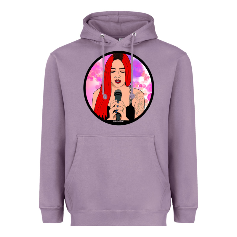 Red Hair Girl Singing Heavyweight Hoodie by ArtChic | Teevron