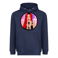 Navy red hair girl singing Heavyweight Hoodie - ArtChic
