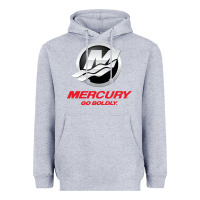 Heather Grey Mercury Marine Outboard Boat Heavyweight Hoodie - ArtChic