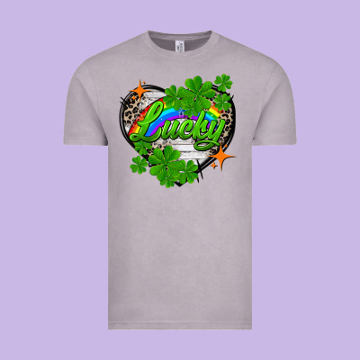 Lucky Heart St. Patricks Day Vintage Tee Designed By Fadigitalartstudio