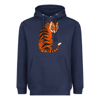 Navy tiger Heavyweight Hoodie - ArtChic