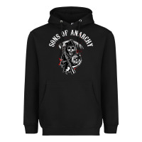 Black horror skull sons of anarchy Heavyweight Hoodie - ArtChic
