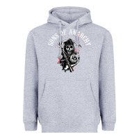 Heather Grey horror skull sons of anarchy Heavyweight Hoodie - ArtChic