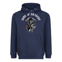 Navy horror skull sons of anarchy Heavyweight Hoodie - ArtChic