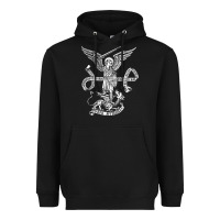 Black st michael archangel catholic angel defend us Heavyweight Hoodie - ArtChic