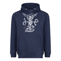 Navy st michael archangel catholic angel defend us Heavyweight Hoodie - ArtChic