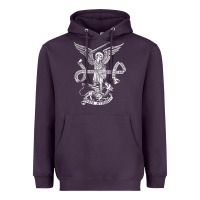 Plum st michael archangel catholic angel defend us Heavyweight Hoodie - ArtChic