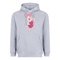 Heather Grey piglet Heavyweight Hoodie - ArtChic