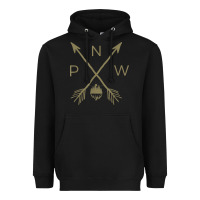 Black pacific northwest mountain  cool pnw pacific northwest t shirt Heavyweight Hoodie - ArtChic