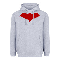 Heather Grey red hood Heavyweight Hoodie - ArtChic