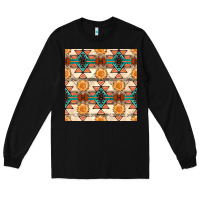 Black native american aztec seamless pattern 1 Long Sleeve Tee - BundleAndBundleShop
