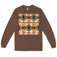 Chestnut native american aztec seamless pattern 1 Long Sleeve Tee - BundleAndBundleShop