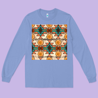 Native American Aztec Seamless Pattern 1 Long Sleeve Tee Designed By Bundleandbundleshop