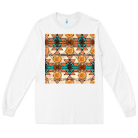 White native american aztec seamless pattern 1 Long Sleeve Tee - BundleAndBundleShop