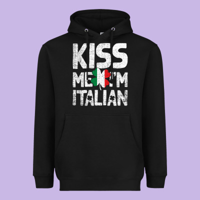 Kiss Me I'm Italian Heavyweight Hoodie Designed By Artchic