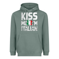 Sage Kiss Me I'm Italian Heavyweight Hoodie - ArtChic