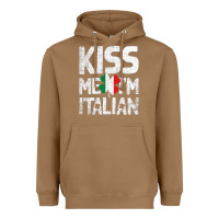Toasted Coconut Kiss Me I'm Italian Heavyweight Hoodie - ArtChic