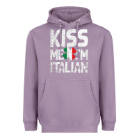 Lavender Kiss Me I'm Italian Heavyweight Hoodie - ArtChic