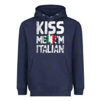Navy Kiss Me I'm Italian Heavyweight Hoodie - ArtChic