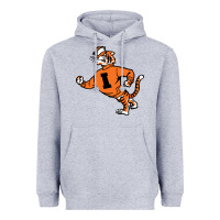 Heather Grey Vintage Walking Angry Tiger Idaho State Heavyweight Hoodie - ArtChic