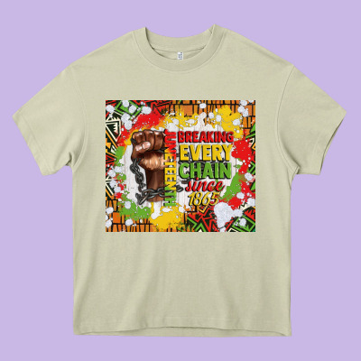 Juneteenth Breaking Every Chain Since 1865 Heavy Core Tee Designed By Cowgirlartshop