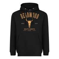 Black deadwood south dakota usa vintage distressed style design long sleeve Heavyweight Hoodie - StudioElite