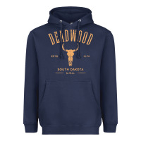 Navy deadwood south dakota usa vintage distressed style design long sleeve Heavyweight Hoodie - StudioElite