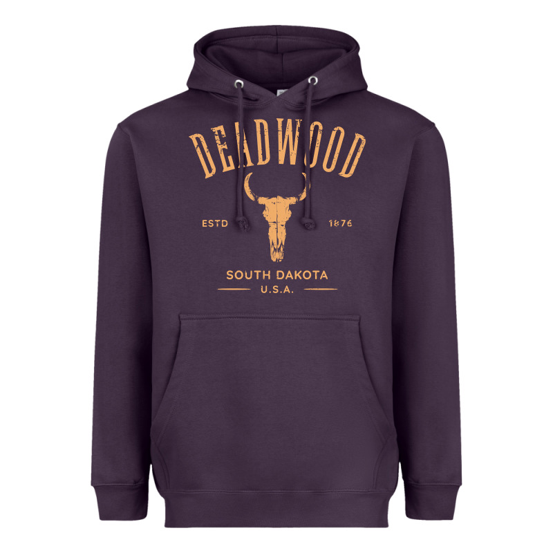 Deadwood South Dakota Usa Vintage Distressed Style Design Long Sleeve Heavyweight Hoodie by StudioElite | Teevron