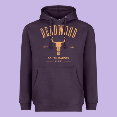 Deadwood South Dakota Usa Vintage Distressed Style Design Long Sleeve Heavyweight Hoodie Designed By Studioelite