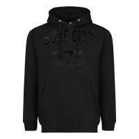 Black Surf City North Carolina Nc Vintage Sports Design Black Prin Heavyweight Hoodie - StudioElite