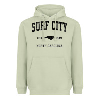 Matcha Surf City North Carolina Nc Vintage Sports Design Black Prin Heavyweight Hoodie - StudioElite