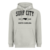 Moon Dust Surf City North Carolina Nc Vintage Sports Design Black Prin Heavyweight Hoodie - StudioElite