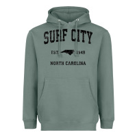 Sage Surf City North Carolina Nc Vintage Sports Design Black Prin Heavyweight Hoodie - StudioElite